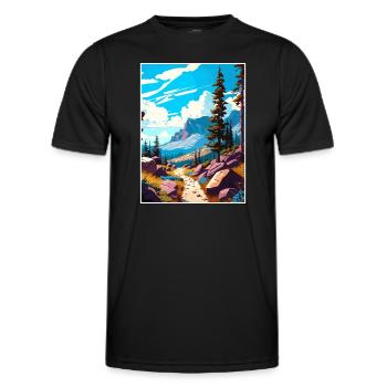 Pacific Crest Trail Kalifornien Reiseposter - Männer Funktions-T-Shirt - Schwarz - Vorne - AI Model Male 178 dark (178cm)
