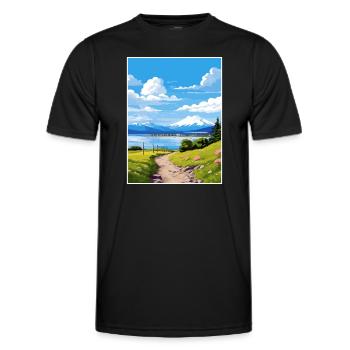 Homer Alaska Vintage voyage affiche WPA Souvenir - T-shirt sport Homme - noir - Devant - AI Model Male 178 dark (178cm)