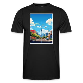 Auckland Neuseeland Neuseeland Vintage Reiseposter WPA - Männer Funktions-T-Shirt - Schwarz - Vorne - AI Model Male 178 dark (178cm)