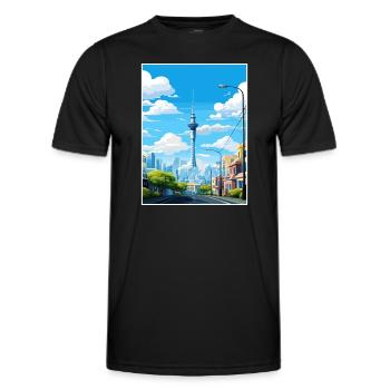 Auckland Neuseeland Neuseeland Vintage Reiseposter WPA - Männer Funktions-T-Shirt - Schwarz - Vorne - AI Model Male 178 dark (178cm)