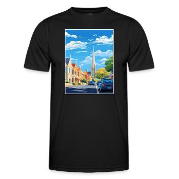 Christchurch Neuseeland Vintage Reiseposter WPA - Männer Funktions-T-Shirt - Schwarz - Vorne - AI Model Male 178 dark (178cm)