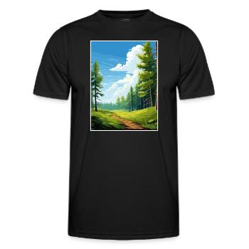 Kaitoke Regional Park Neuseeland Reiseposter - Männer Funktions-T-Shirt - Schwarz - Vorne - AI Model Male 178 dark (178cm)