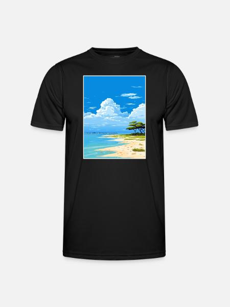 Lady Elliot Island Australia Deco Travel Poster - Men's Functional T-Shirt - black