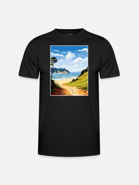 Abel Tasman kystspor New Zealand souvenir - Funktionsshirt til herrer - sort