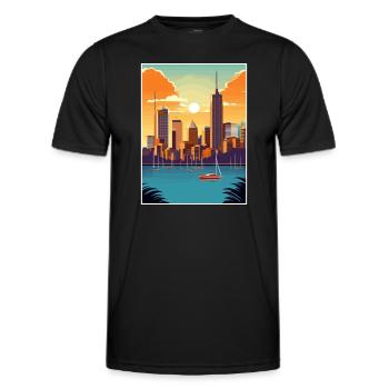 Brisbane Australie Vintage voyage affiche Souvenir - T-shirt sport Homme - noir - Devant - AI Model Male 178 dark (178cm)
