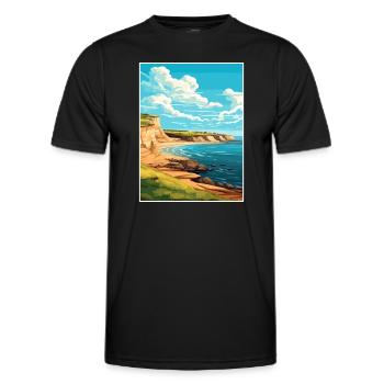 Valdes péninsule Argentine Vintage affiche de voyage - T-shirt sport Homme - noir - Devant - AI Model Male 178 dark (178cm)