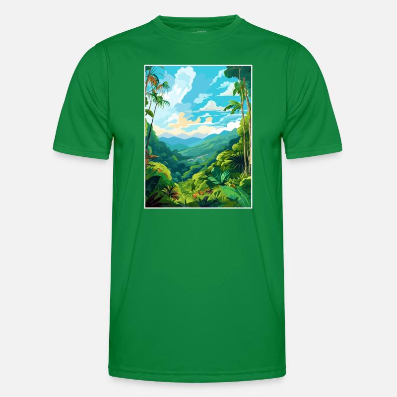 Amazone Rainforest Vintage voyage affiche Souvenir T-shirt sport Homme
