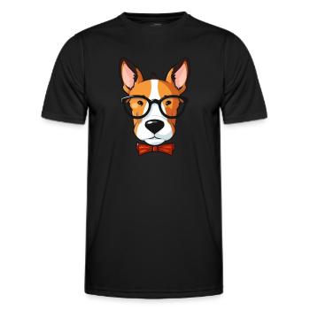 Miniatur Bullterrier Hunderasse Aquarell Cartoo - Männer Funktions-T-Shirt - Schwarz - Vorne - AI Model Male 178 dark (178cm)