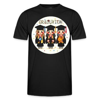 Abschlussfeier Fröhliches Trio - Männer Funktions-T-Shirt - Schwarz - Vorne - AI Model Male 178 dark (178cm)