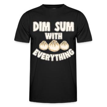 Delicious Asian Food Bao Bun Funny Dim Sum - Men's Functional T-Shirt - black - Front - AI Model Male 178 dark (178cm)