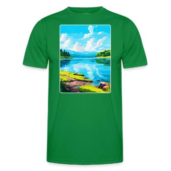 Lake Sainte Croix France Vintage Travel Poster WPA - Men's Functional T-Shirt - kelly green - Front - AI Model Male 178 dark (178cm)