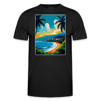 Côte d’Azur France Côte d’Azur France Affiche - T-shirt sport Homme - noir - Devant - AI Model Male 178 dark (178cm)