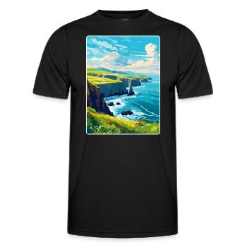 Dingle Halbinsel Irland Vereinigtes Königreich Vintage Reiseposter - Männer Funktions-T-Shirt - Schwarz - Vorne - AI Model Male 178 dark (178cm)