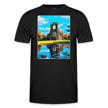 Bolton Abbey England Uk Reise Poster Souvenir WPA - Männer Funktions-T-Shirt - Schwarz - Vorne - AI Model Male 178 dark (178cm)