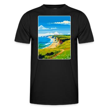 Dorset Uk Vintage Reiseposter Souvenir WPA - Männer Funktions-T-Shirt - Schwarz - Vorne - AI Model Male 178 dark (178cm)