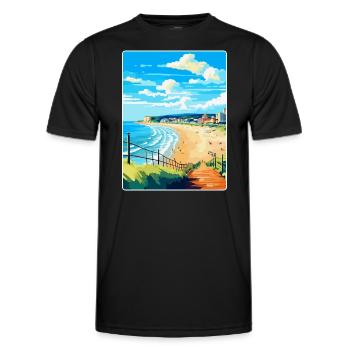 Bournemouth Dorset Vintage Reiseposter Souvenir - Männer Funktions-T-Shirt - Schwarz - Vorne - AI Model Male 178 dark (178cm)