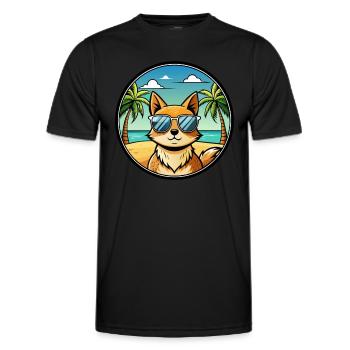 Tonkinese Katzenrasse Cartoon Sonnenbrille Strand - Männer Funktions-T-Shirt - Schwarz - Vorne - AI Model Male 178 dark (178cm)