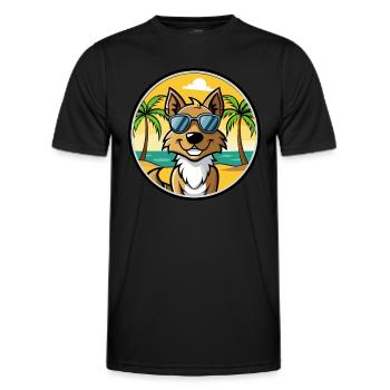 Tiroler Bracke Hunderasse Cartoon Sonnenbrille Strand - Männer Funktions-T-Shirt - Schwarz - Vorne - AI Model Male 178 dark (178cm)