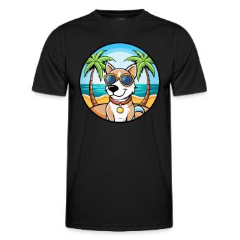 Ariege Pointer Hund Rasse Cartoon Sonnenbrille Strand - Männer Funktions-T-Shirt - Schwarz - Vorne - AI Model Male 178 dark (178cm)