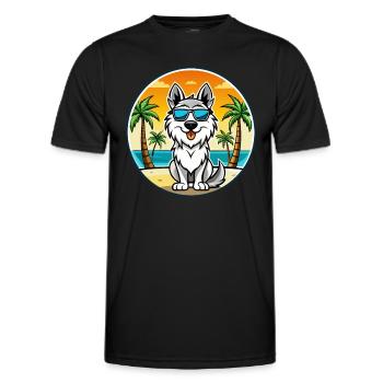 Lunettes de soleil de race de chien de berger des Carpates - T-shirt sport Homme - noir - Devant - AI Model Male 178 dark (178cm)
