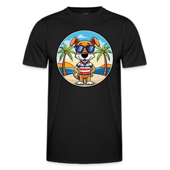 Französische Tricolor Hound Rasse Cartoon Sonnenbrille - Männer Funktions-T-Shirt - Schwarz - Vorne - AI Model Male 178 dark (178cm)