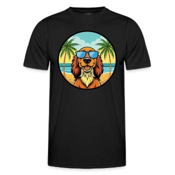 Gordon Setter Hunderasse Cartoon Sonnenbrille Strand - Männer Funktions-T-Shirt - Schwarz - Vorne - AI Model Male 178 dark (178cm)