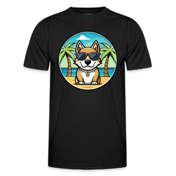 Kuvaszok Hunderasse Cartoon Sonnenbrille Strand - Männer Funktions-T-Shirt - Schwarz - Vorne - AI Model Male 178 dark (178cm)