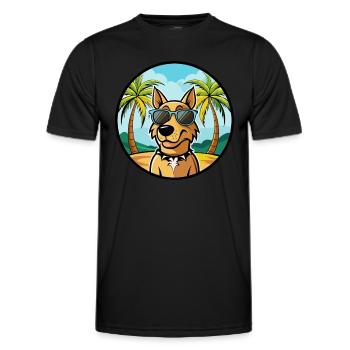 Jamthund Hunderasse Cartoon Sonnenbrille Strand - Männer Funktions-T-Shirt - Schwarz - Vorne - AI Model Male 178 dark (178cm)