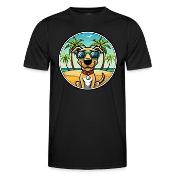 Plott Hound Chien Race Dessin Animé Lunettes De Soleil Plage - T-shirt sport Homme - noir - Devant - AI Model Male 178 dark (178cm)