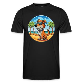 Polnische Jagdhund Hund Rasse Cartoon Sonnenbrille - Männer Funktions-T-Shirt - Schwarz - Vorne - AI Model Male 178 dark (178cm)