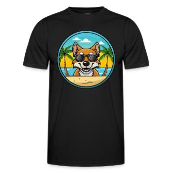 Tiroler Bracke Hunderasse Cartoon Sonnenbrille Strand - Männer Funktions-T-Shirt - Schwarz - Vorne - AI Model Male 178 dark (178cm)