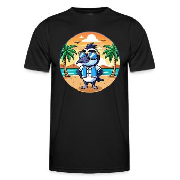 Elster Lustige Cartoon Sommer Strand Sonnenbrille - Männer Funktions-T-Shirt - Schwarz - Vorne - AI Model Male 178 dark (178cm)
