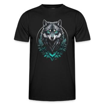 Loup arctique forestier - T-shirt sport Homme - noir - Devant - AI Model Male 178 dark (178cm)