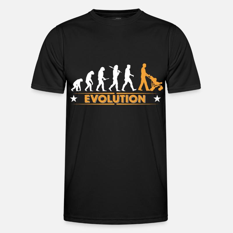 Walking Dad - Evolution - Männer Funktions-T-Shirt - Schwarz