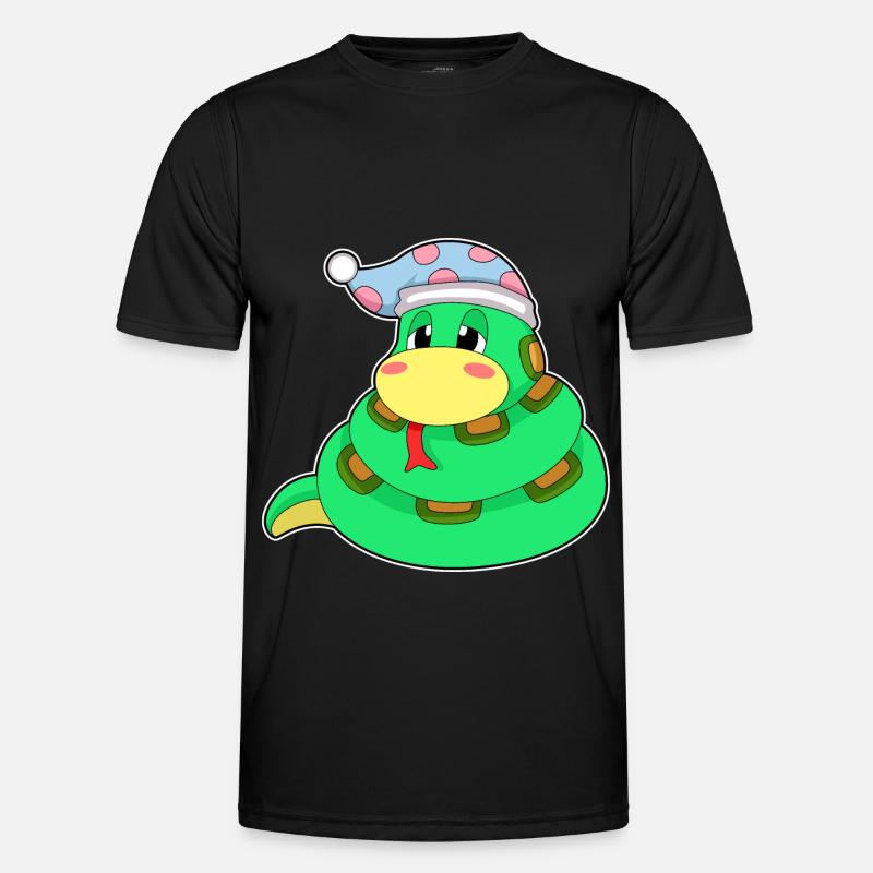 Snake Sleeping Nightcap - Men's Functional T-Shirt - black