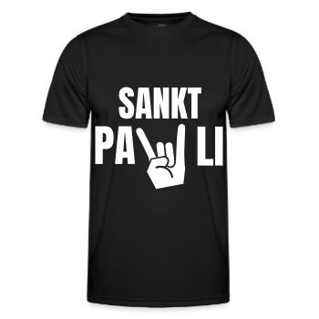 St Pauli. Éventail St pauli Éventail Paulianer Hamburger - T-shirt sport Homme - noir - Devant - AI Model Male 178 dark (178cm)
