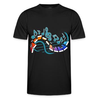 Klavier Musiknoten Streetart - Männer Funktions-T-Shirt - Schwarz - Vorne - AI Model Male 178 dark (178cm)