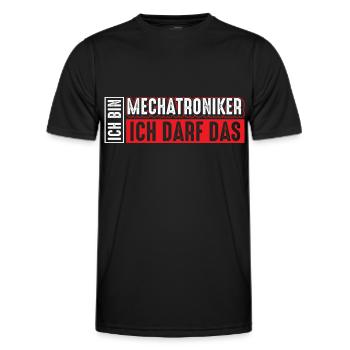 Mechatroniker | Ich bin Mechatroniker ich darf das - Männer Funktions-T-Shirt - Schwarz - Vorne - AI Model Male 178 dark (178cm)