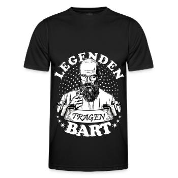 Legenden tragen Bart - Männer Funktions-T-Shirt - Schwarz - Vorne - AI Model Male 178 dark (178cm)