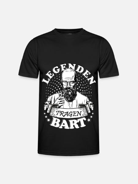 Legenden tragen Bart - Männer Funktions-T-Shirt - Schwarz