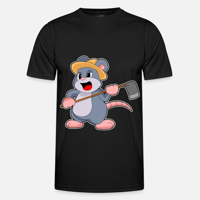 Mouse Farmer Rake - Men's Functional T-Shirt - black