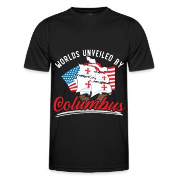 Von Kolumbus enthüllte Welten Indigene - Männer Funktions-T-Shirt - Schwarz - Vorne - AI Model Male 178 dark (178cm)