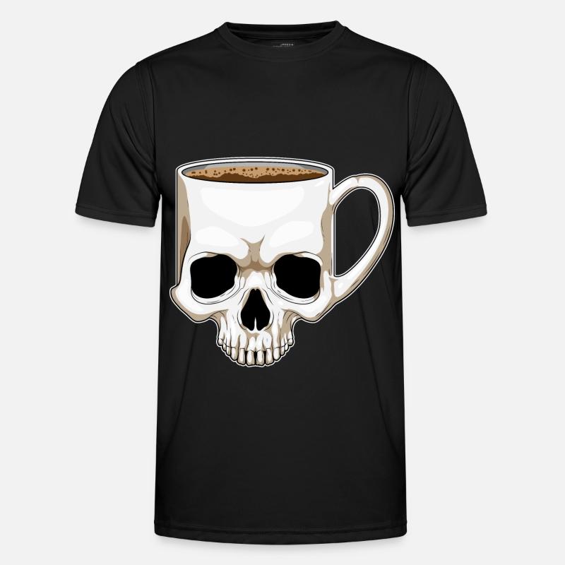 Skull Coffee Mug - Men's Functional T-Shirt - black