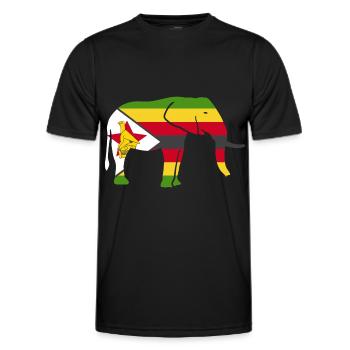 Zimbabwe Drapeau Pays Nationalité Zimbabwe - T-shirt sport Homme - noir - Devant - AI Model Male 178 dark (178cm)