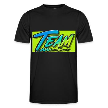 Team - Männer Funktions-T-Shirt - Schwarz - Vorne - AI Model Male 178 dark (178cm)
