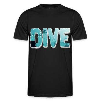 Taucher Tauchen - Männer Funktions-T-Shirt - Schwarz - Vorne - AI Model Male 178 dark (178cm)