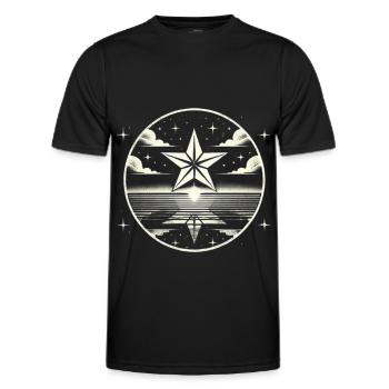 Himmelskörper, Geschenkidee, Sternenhimmel Komet L - Männer Funktions-T-Shirt - Schwarz - Vorne - AI Model Male 178 dark (178cm)