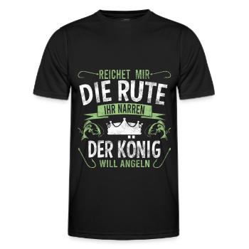 Reichet mir die Rute der König will angeln - Männer Funktions-T-Shirt - Schwarz - Vorne - AI Model Male 178 dark (178cm)