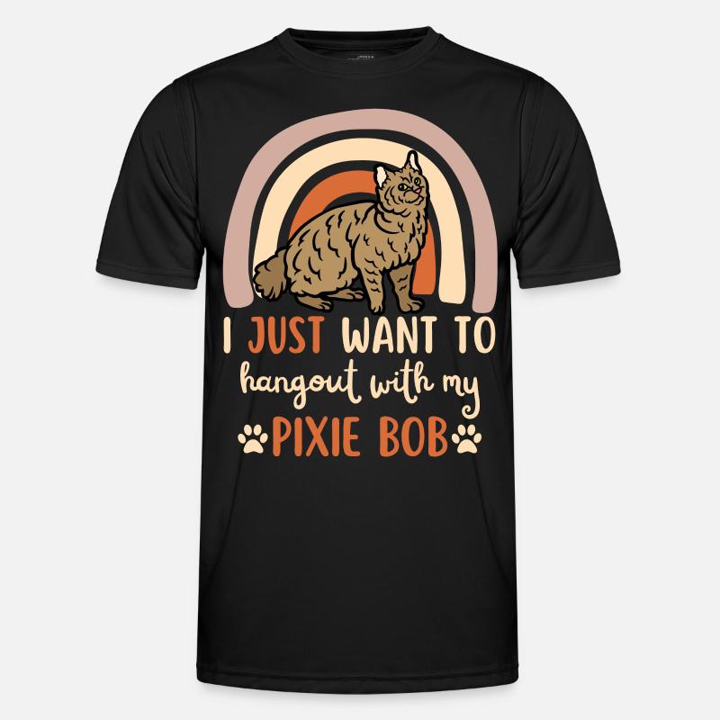 Cute Pixie Bob Cat - Men's Functional T-Shirt - black