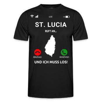 St. Lucia Karibik Insel Saint Lucia Urlaub Idee - Männer Funktions-T-Shirt - Schwarz - Vorne - AI Model Male 178 dark (178cm)